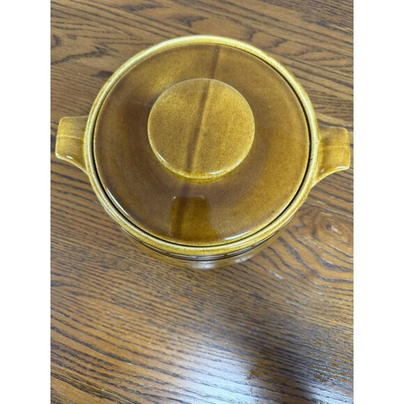 Vintage MCM Homer Laughlin Sheffield Granada Gold Covered Casserole Dish 1970 - Picture 2 of 5
